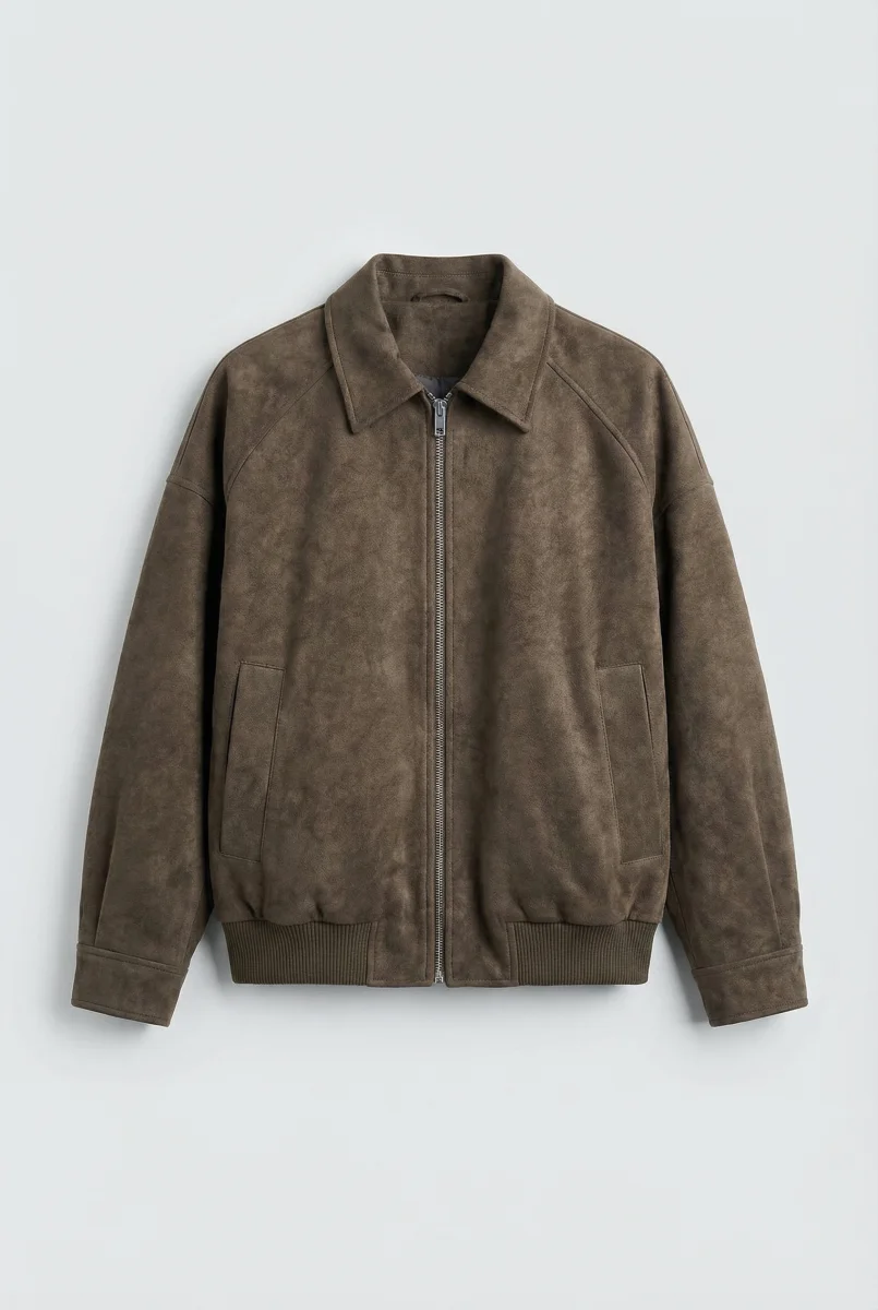 Бомбер Suede Collar Brown